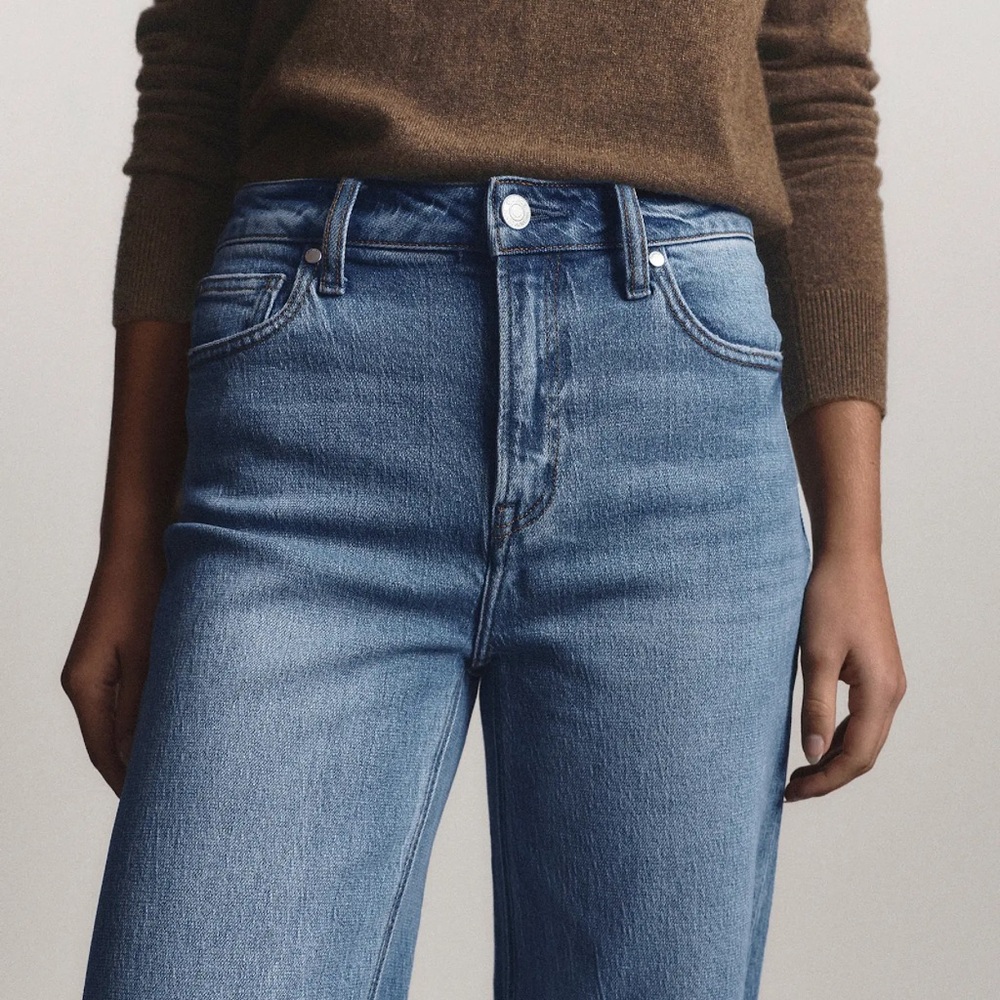 Quince Bella Stretch Relaxed Straight Jeans Atlantic Blue - Picture 2 of 11